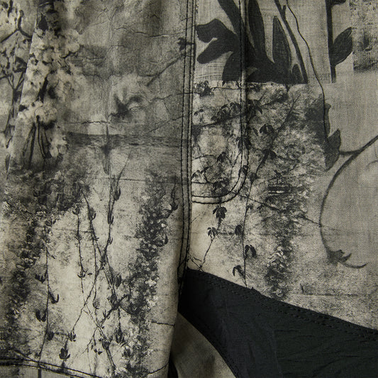 FLORAL TROUSERS WITH BLACK INLAYS