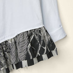 T-SHIRT WITH PATTERNED SIDE ROUCHE
