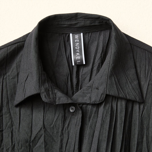 CAMICIA AMPIA IN TESSUTO EFFETTO STROPICCIATO