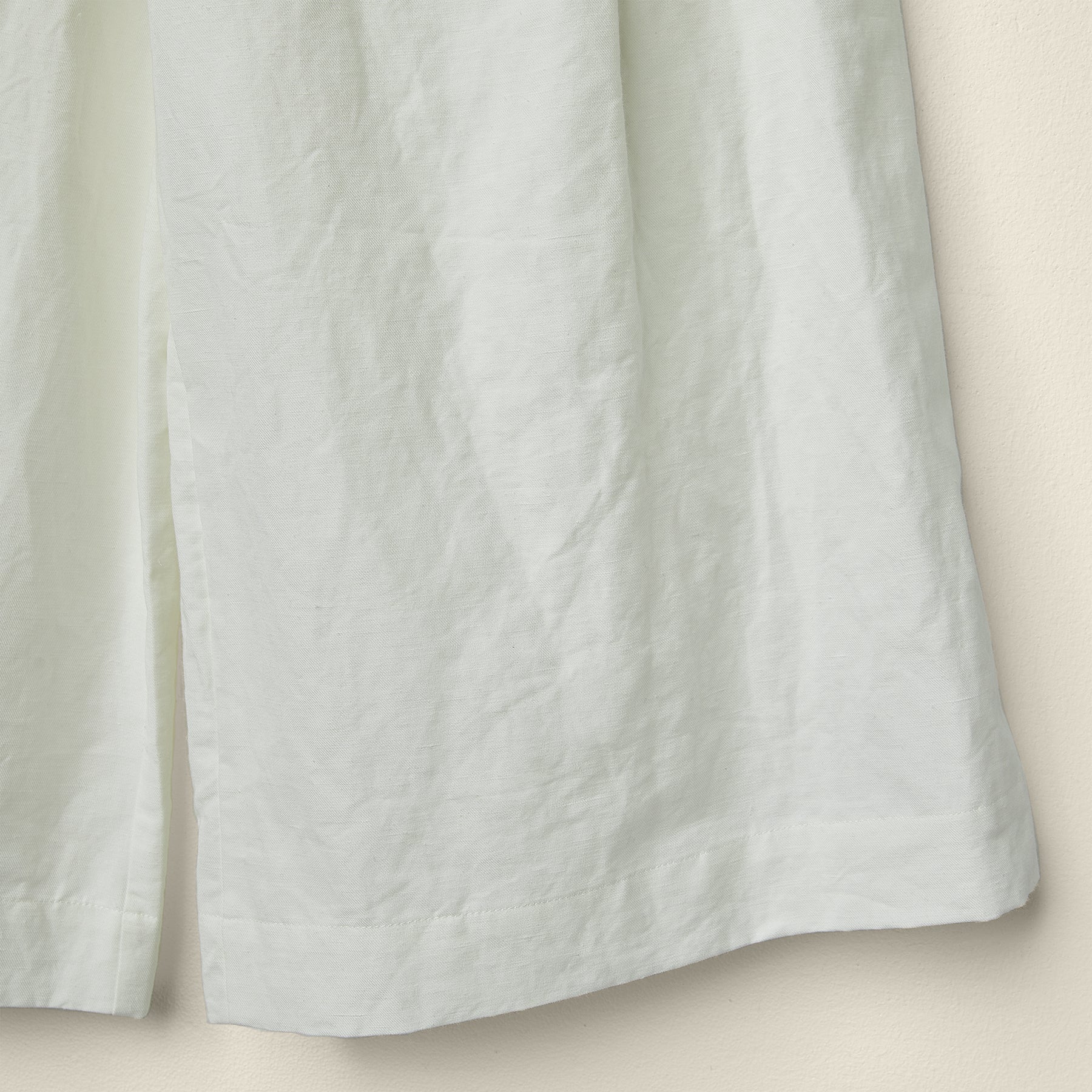 COTTON AND LINEN WIDE-LEG TROUSERS