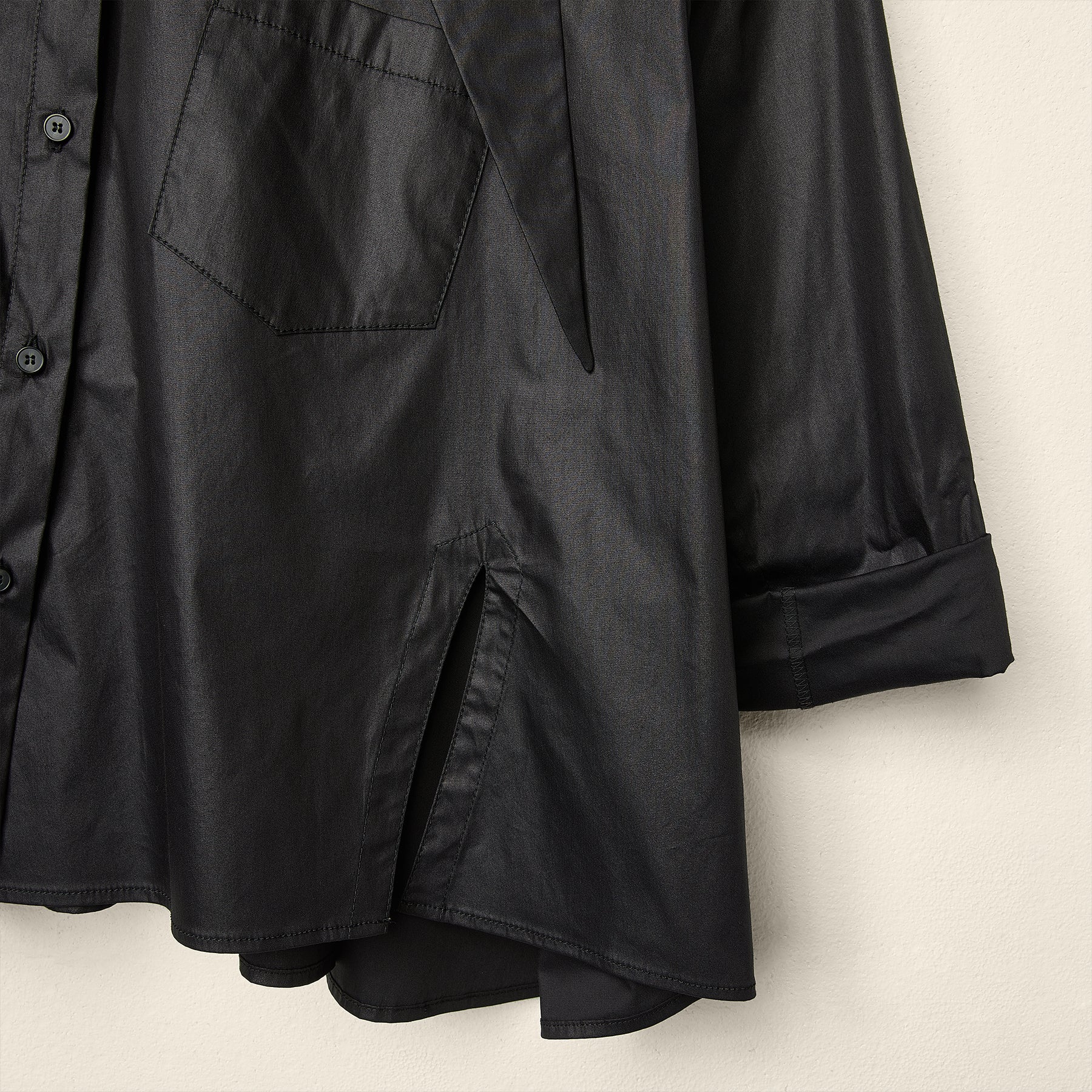 AW26 FAUX LEATHER SHIRT