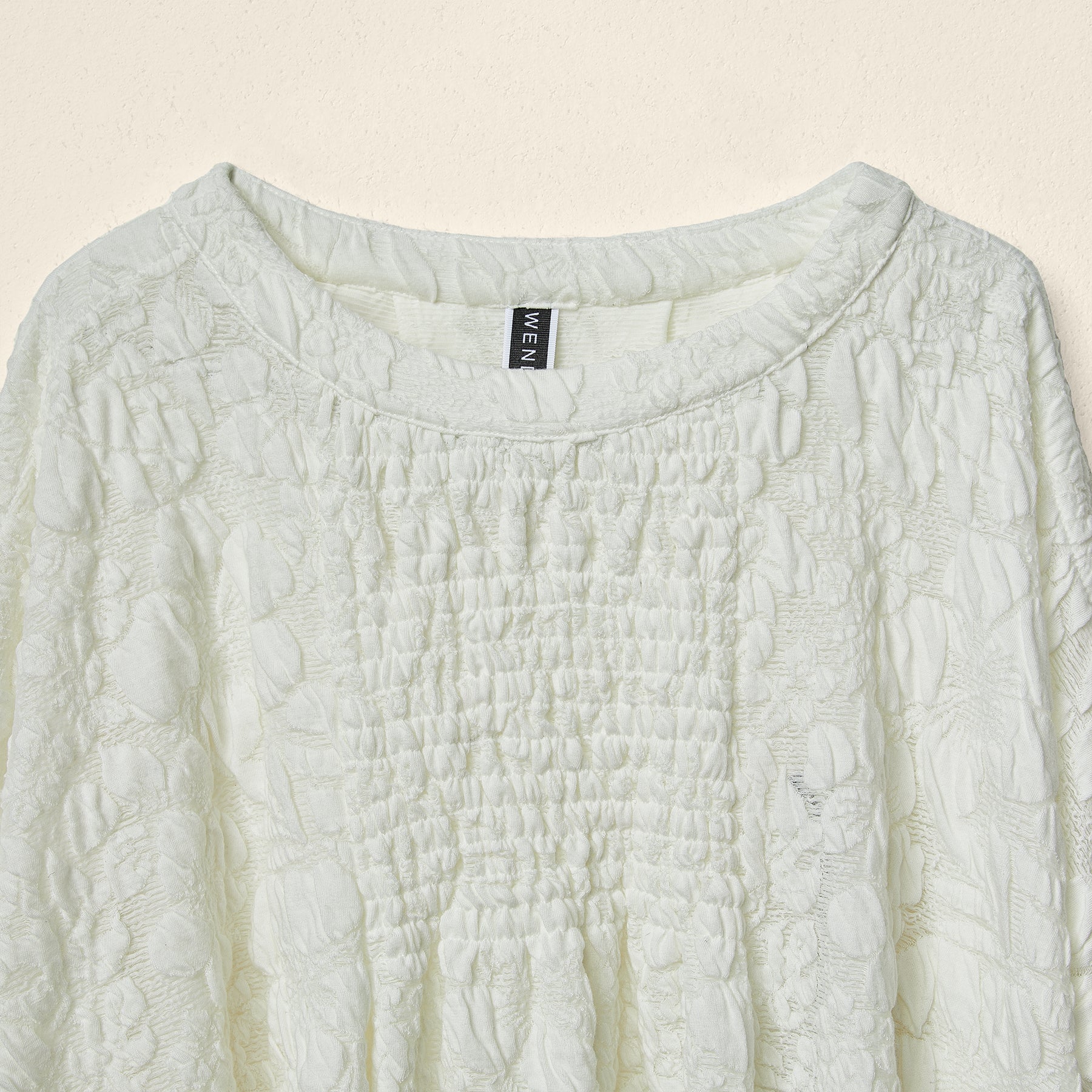 BLUSA AMPIA IN TESSUTO GOFFRATO