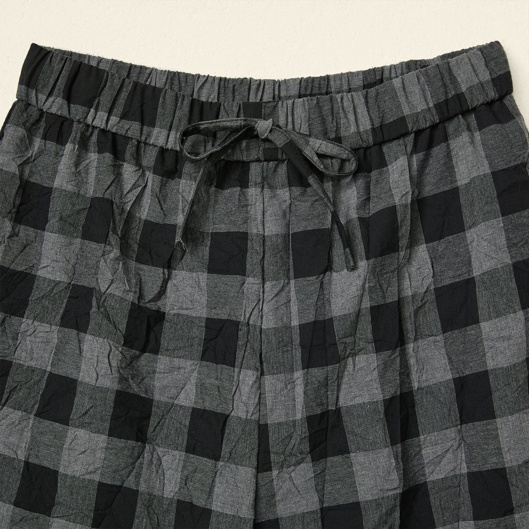 WIDE LEG TROUSERS IN CHECKED FABRIC