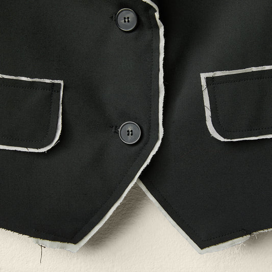 GILET CON INSERTI IN ECRU'