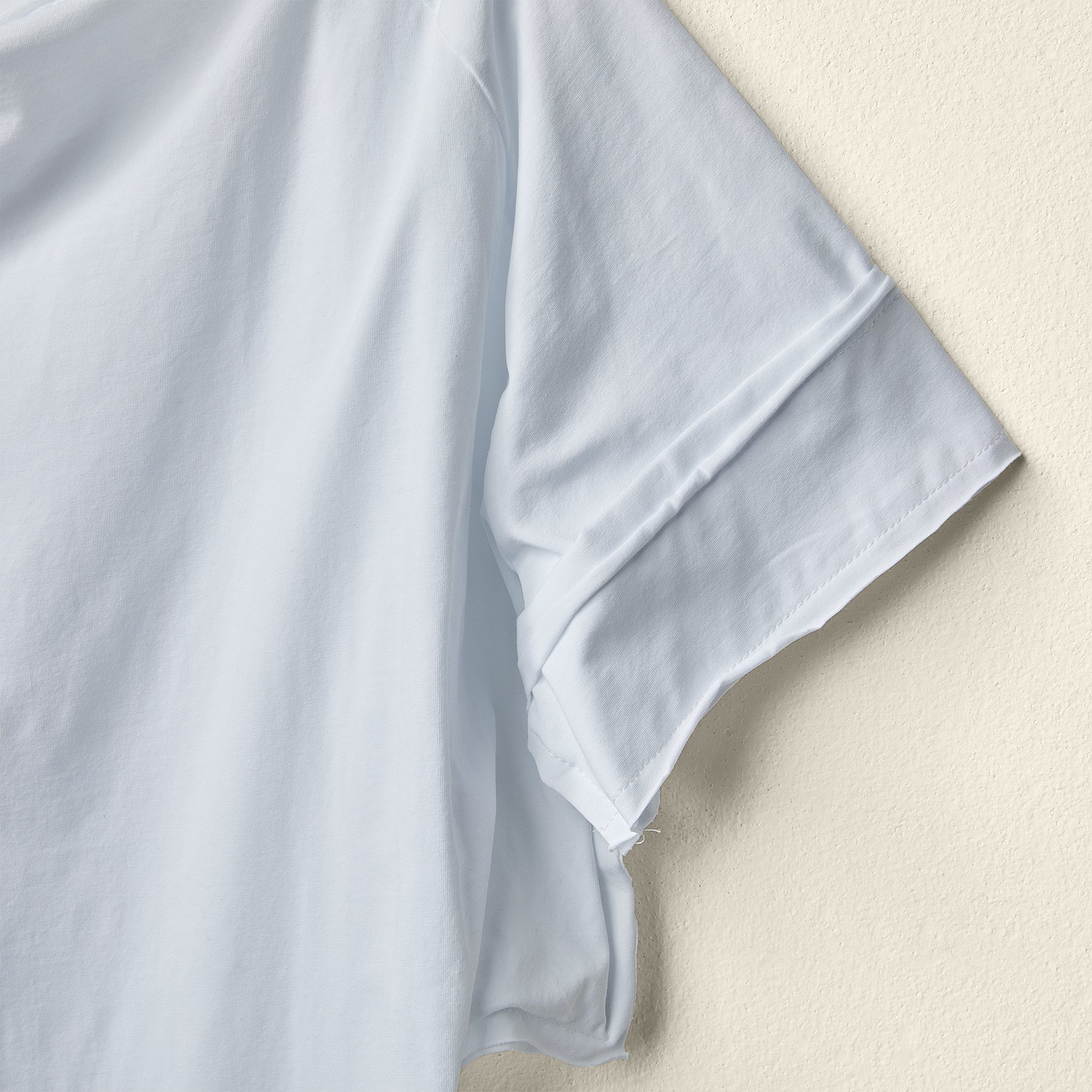 棉质平纹针织不对称 T 恤