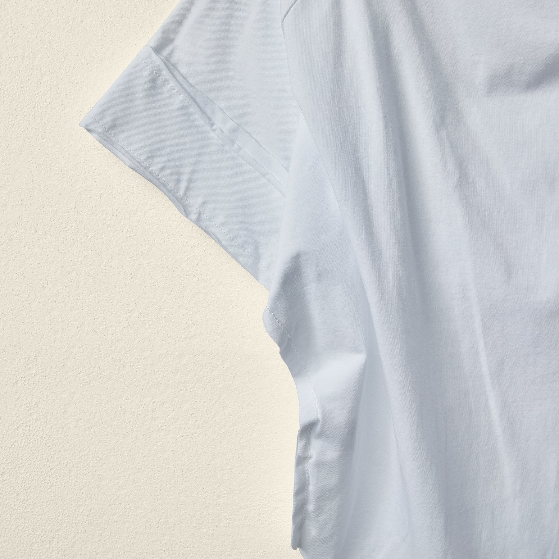 棉质平纹针织不对称 T 恤