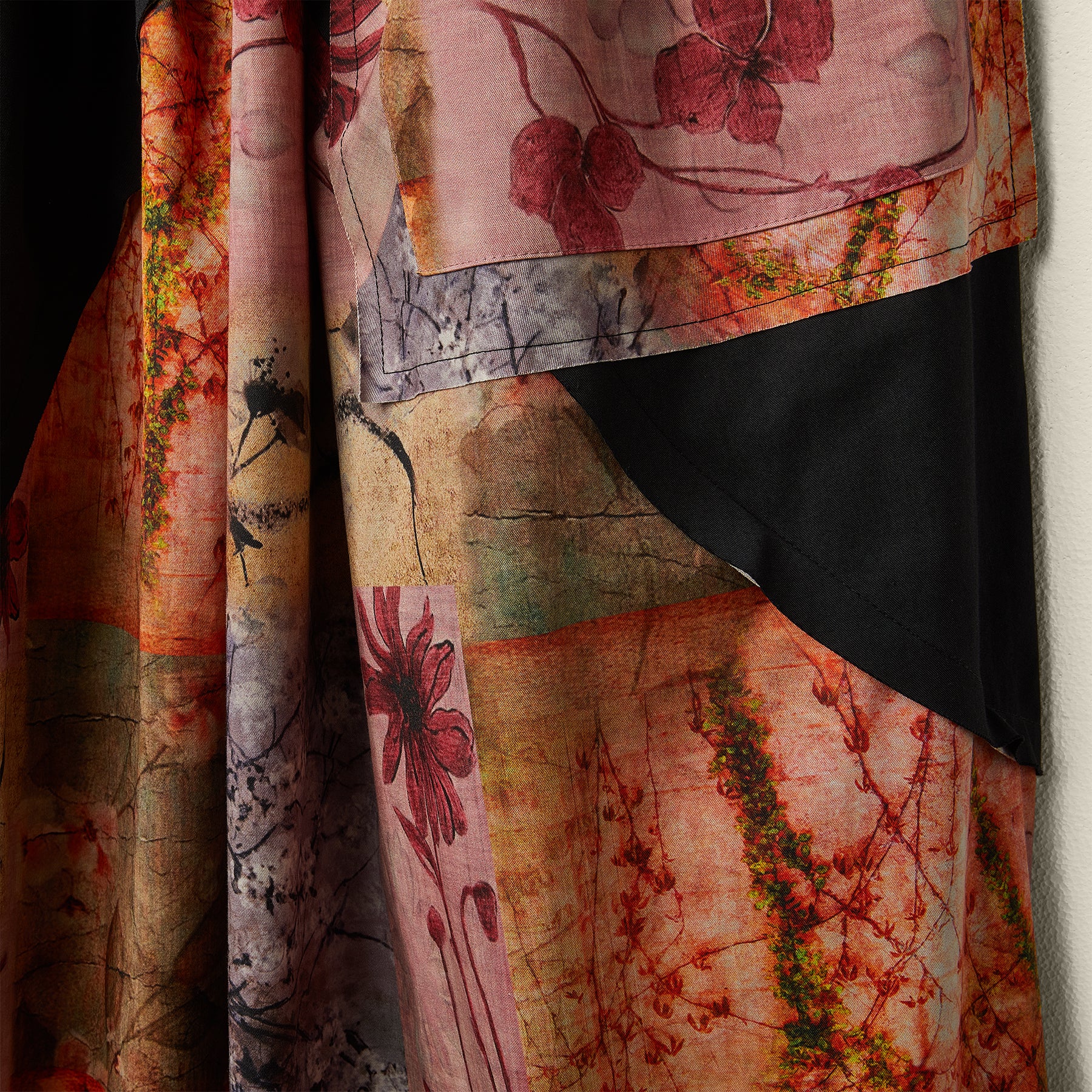 LONG FLORAL PATCHWORK SKIRT