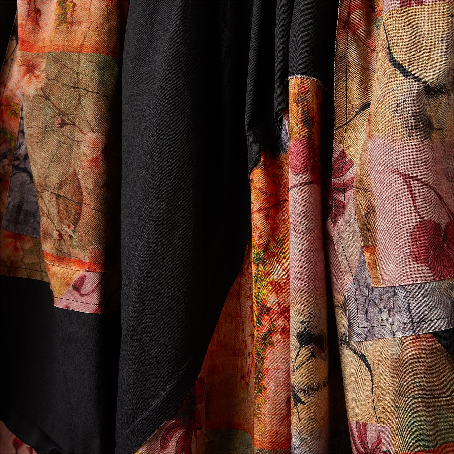 LONG FLORAL PATCHWORK SKIRT