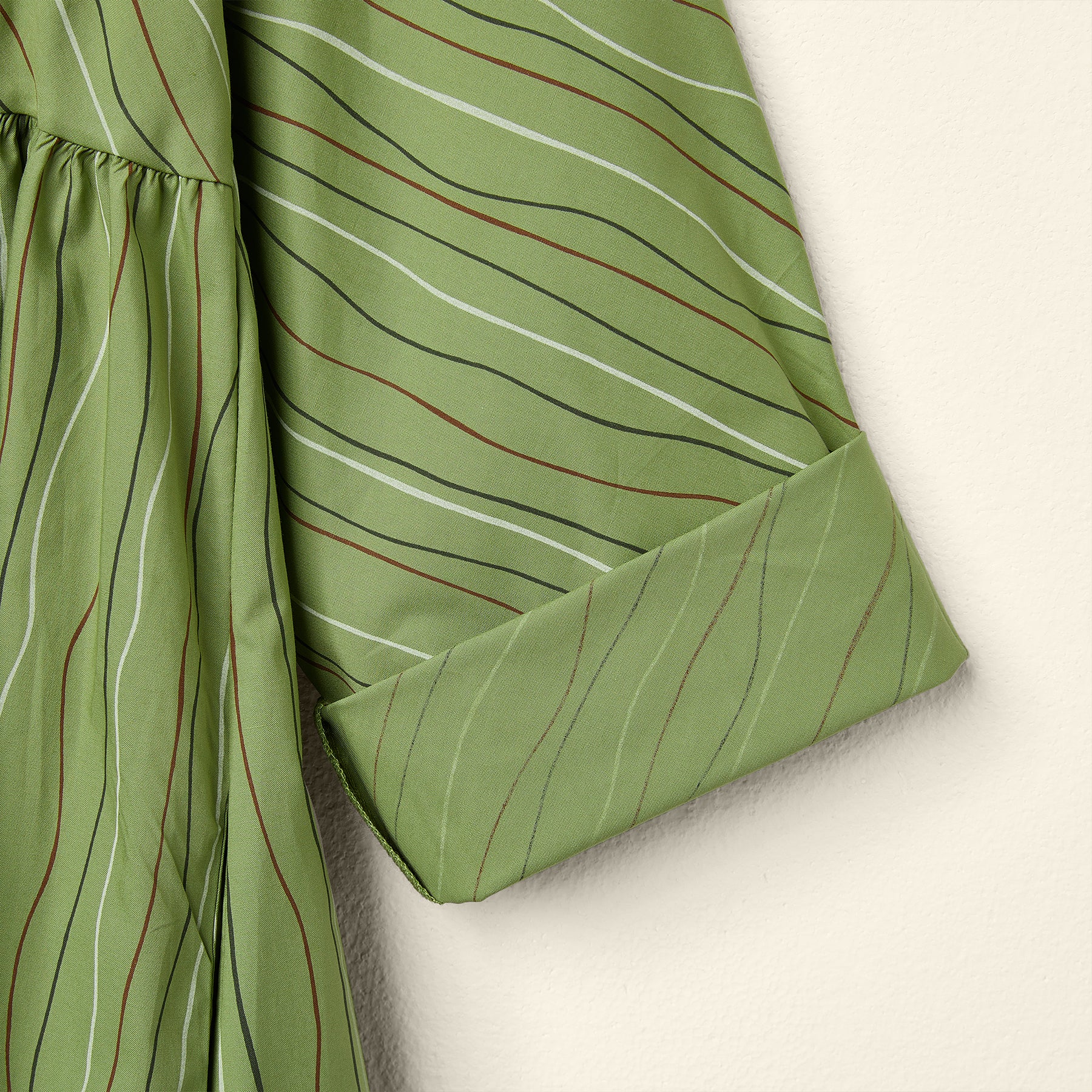 CHEMISIER DRESS IN WAVY PINSTRIPES FABRIC