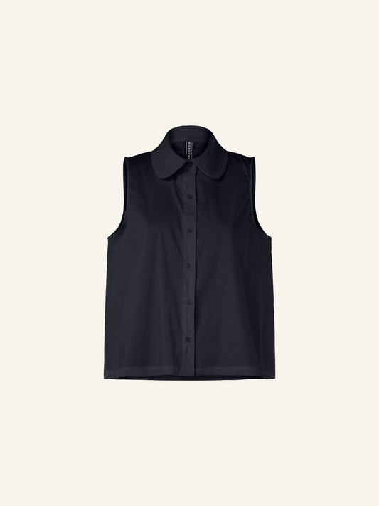 CAMICIA IN POPELINE SENZA MANICHE
