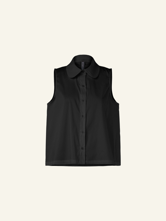 CAMICIA IN POPELINE SENZA MANICHE