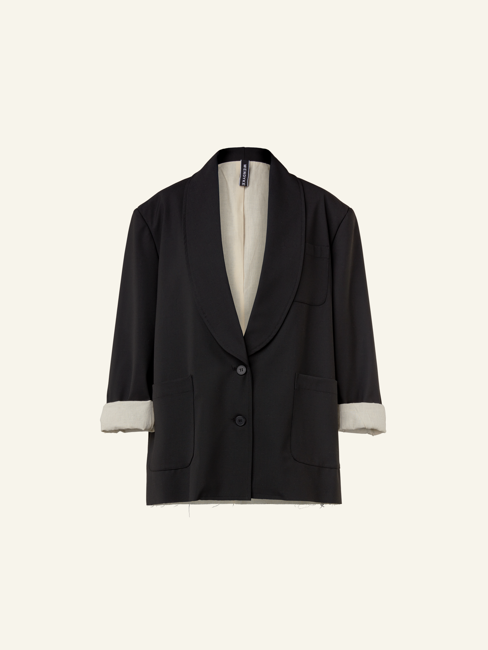 LONG BLAZER DOUBLED IN ECRù FABRIC