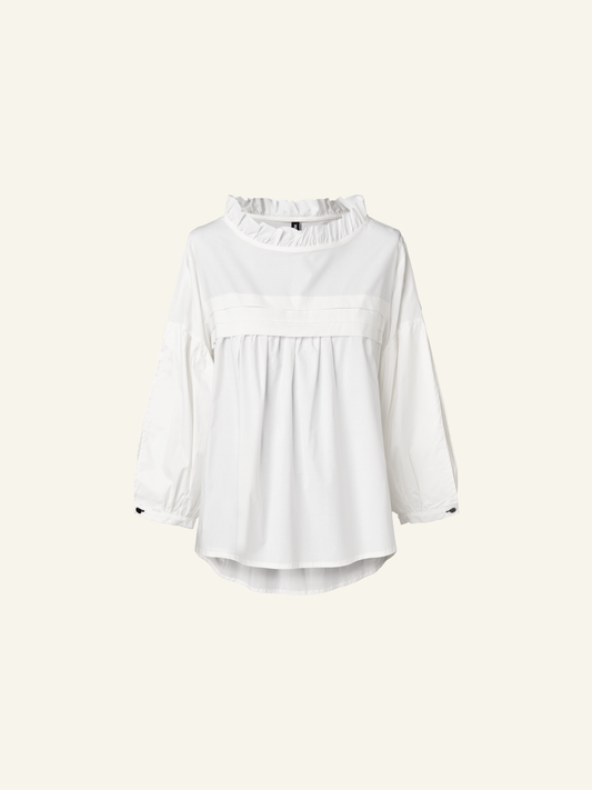 POPLIN BLOUSE WITH PUFFED SLEEVES
