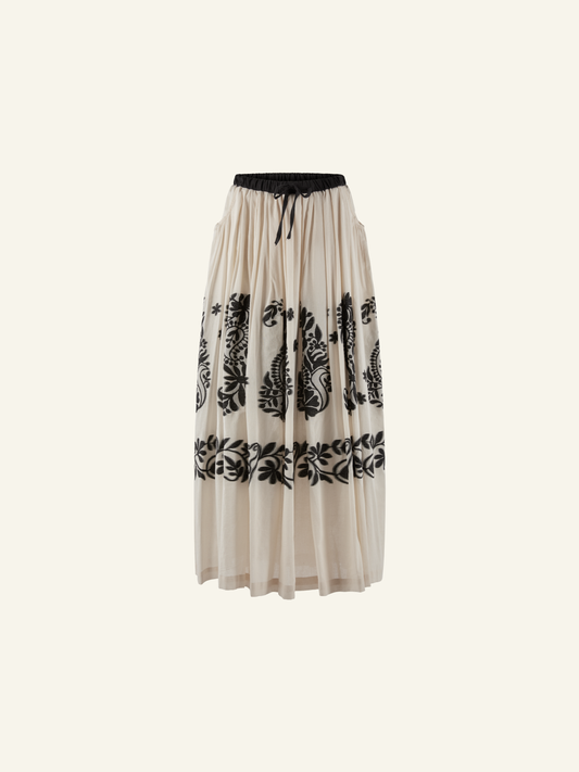 LONG SKIRT WITH JAPANESE EMBROIDERY