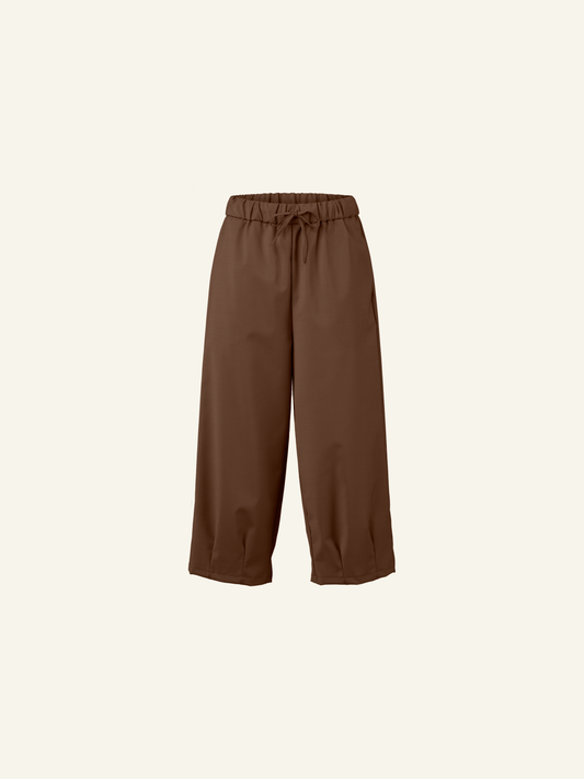 WOOL BLEND TROUSERS WITH PINCES AT THE ANKLES