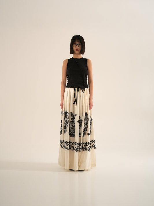 LONG SKIRT WITH JAPANESE EMBROIDERY