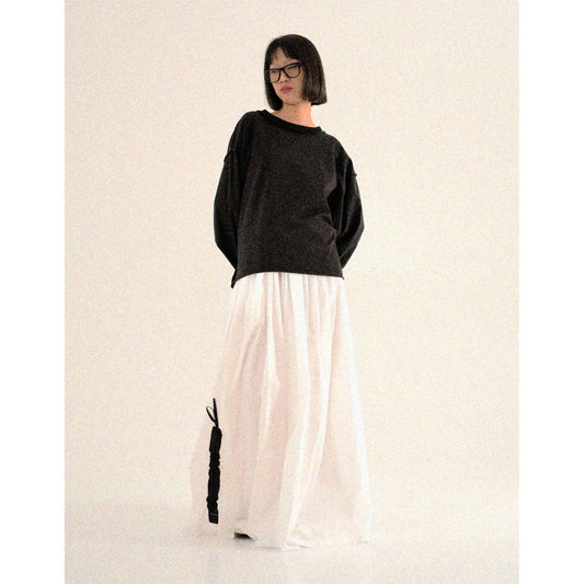 LONG SKIRT WITH CONTRAST DRAWSTRING ON THE SIDE