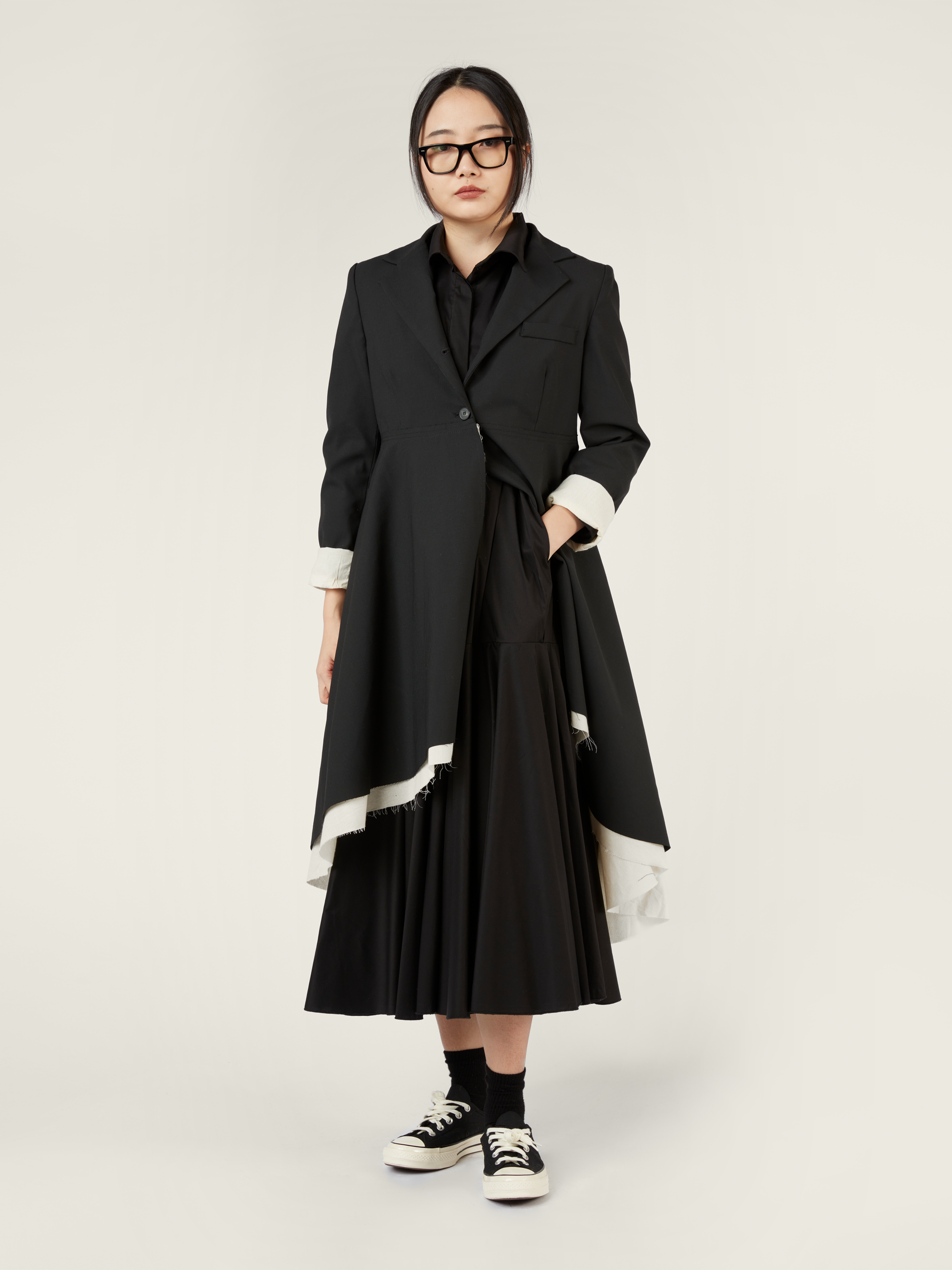 FLARED JACKET LONGER ON THE BACK