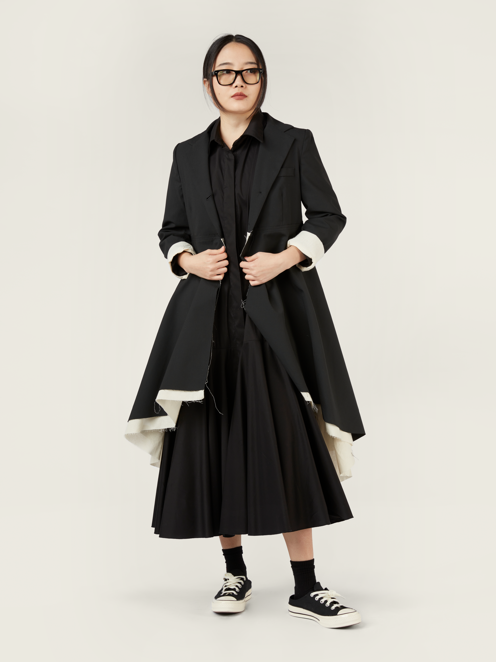 FLARED JACKET LONGER ON THE BACK