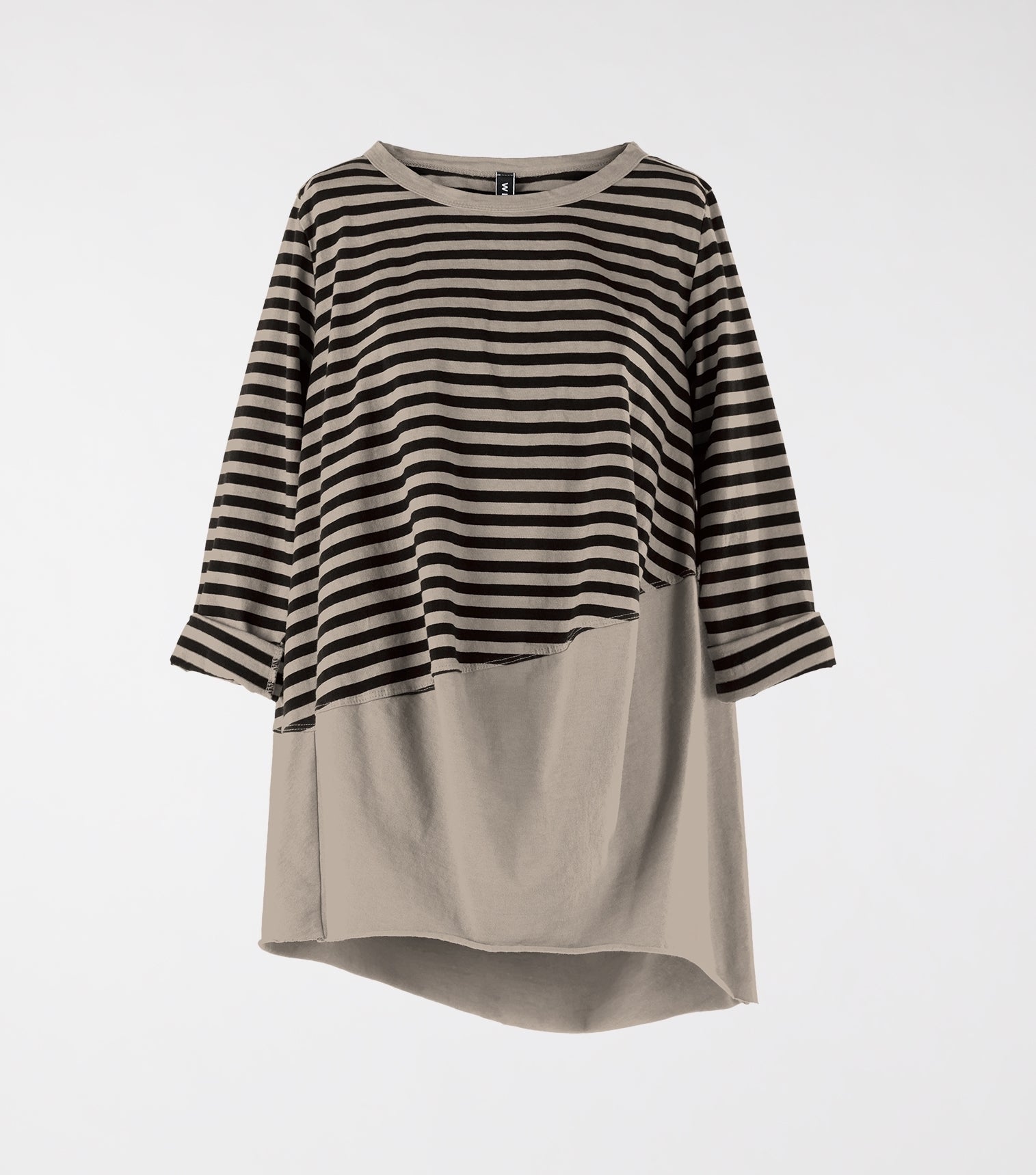 STRIPED AND SOLID COLOR T-SHIRT