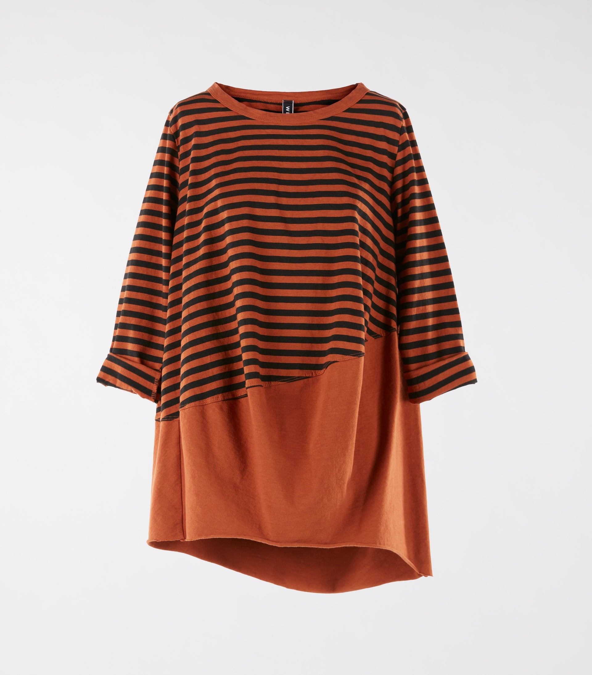 STRIPED AND SOLID COLOR T-SHIRT