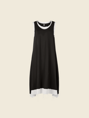 SLEEVELESS SWEATSHIRT DRESS WITH ECRU FABRIC EDGES