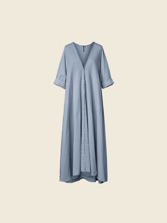 V-NECK DRESS IN MUSLIN