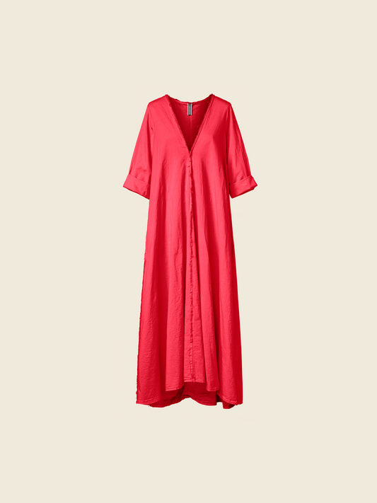V-NECK DRESS IN MUSLIN