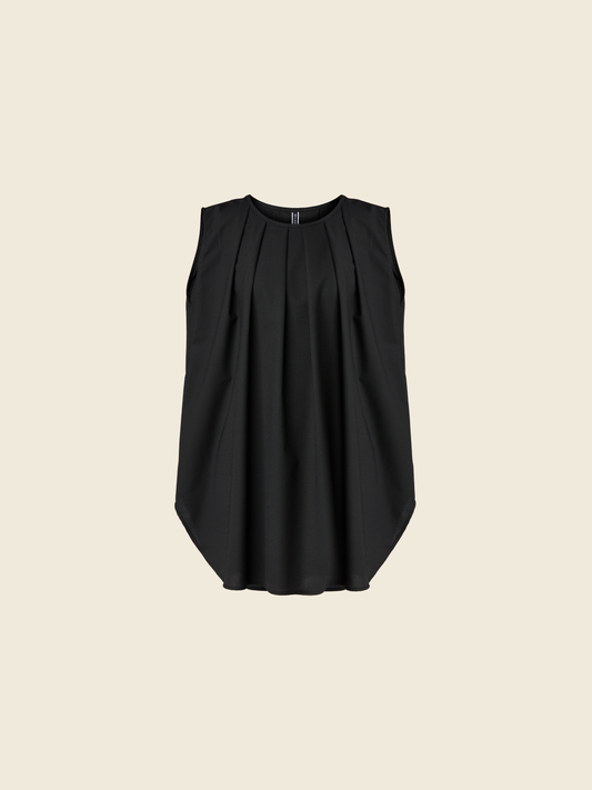 BLUSA IN MISTO VISCOSA CON COLLO PLISSETTATO