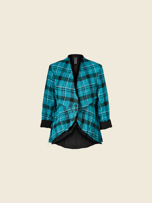 AQUA GREEN CHECKED JACKET