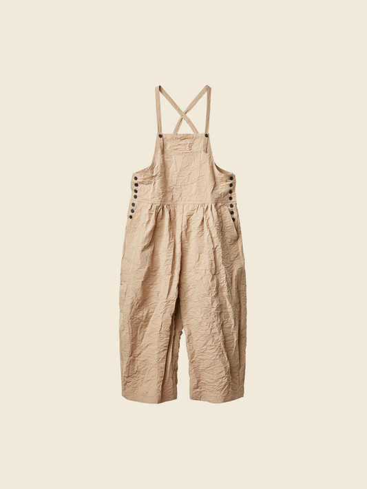 DUNGAREES IN WRINKLED EFFECT FABRIC