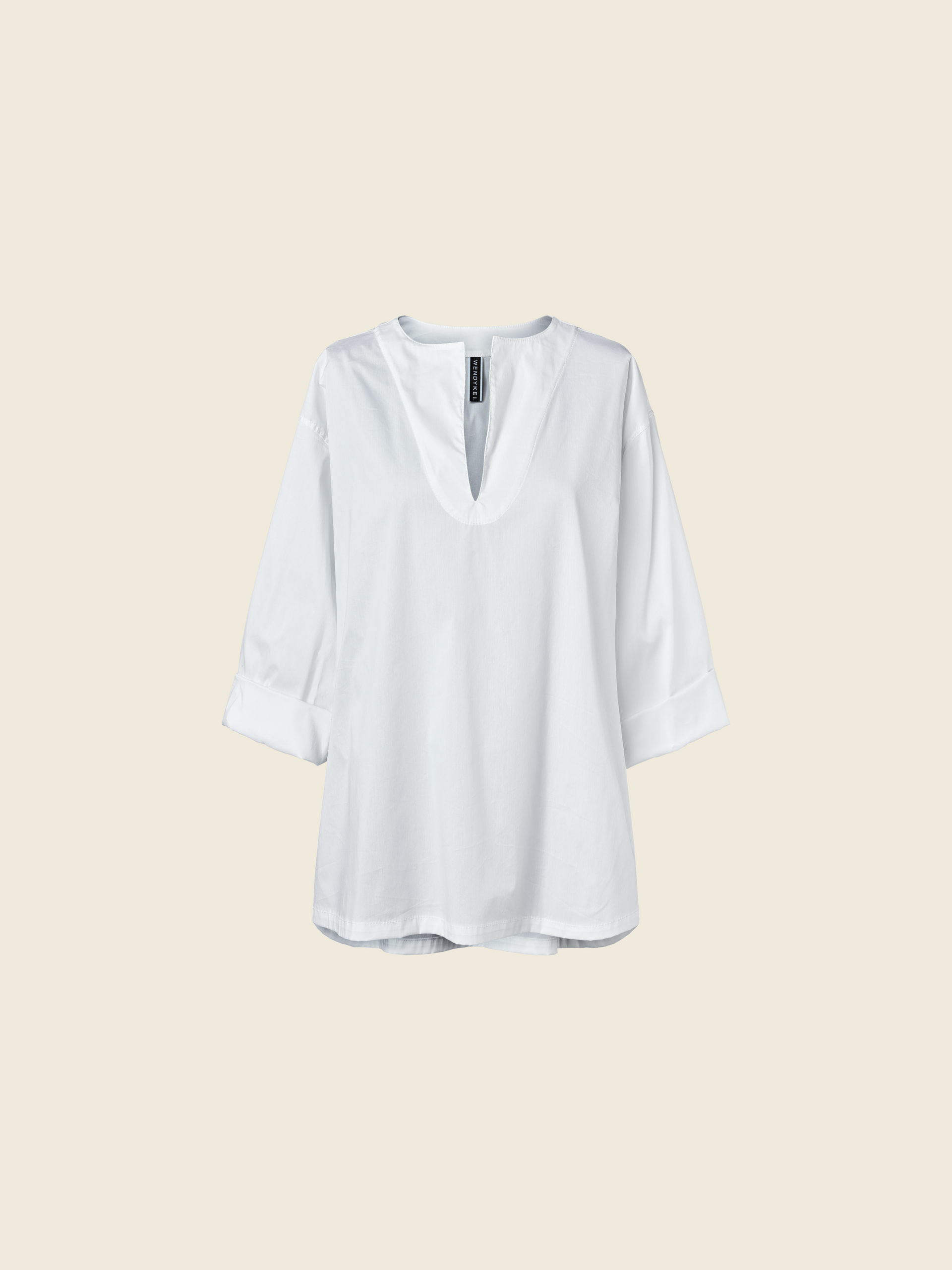 WIDE COTTON POPLIN TUNIC