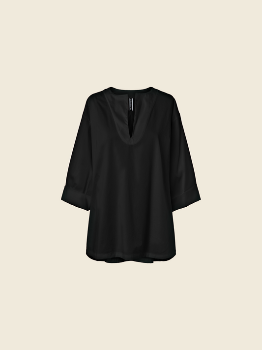 WIDE COTTON POPLIN TUNIC