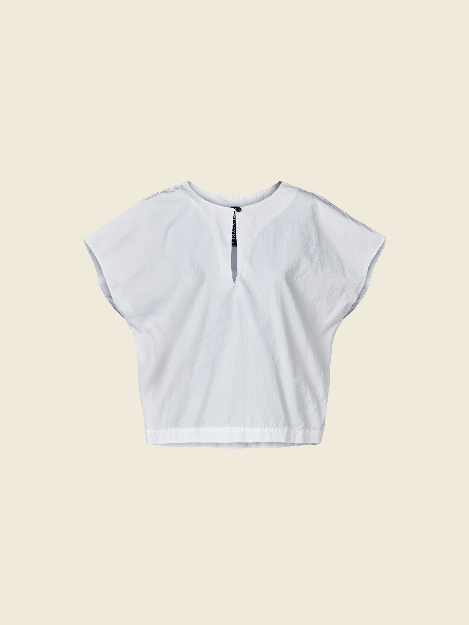 MUSLIN COTTON BLOUSE WITH TEARDROP CLOSURE NECKLINE