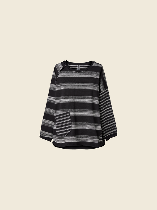 SWEATER WITH STRIPED PATTERN AND RAGLAN SLEEVES