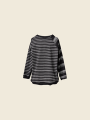 SWEATER WITH STRIPED PATTERN AND RAGLAN SLEEVES