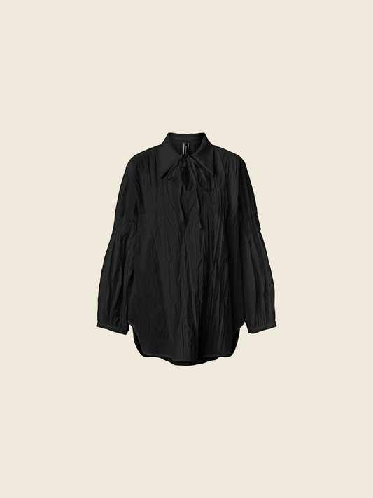 SHIRT IN WRINKLED EFFECT FABRIC WITH ELASTICATED SLEEVES