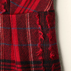 RED CHECKED VIRGIN WOOL DRESS