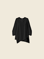 WIDE JERSEY T-SHIRT WITH ASYMMETRIC HEM