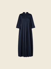 LONG DRESS WITH PLEATS AT THE NECK