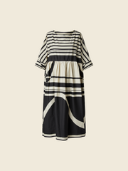 DRESS IN IRREGULAR STRIPED FABRIC