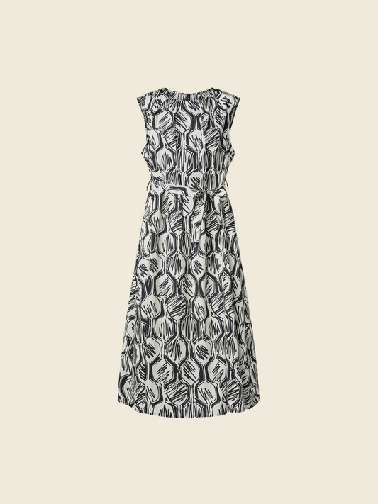 PRINTED DRESS WITH BELT