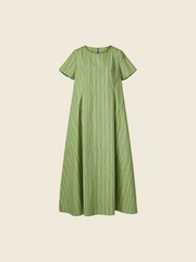 DRESS IN WAVY PINSTRIPES FABRIC