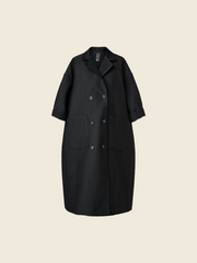 COAT IN COTTON AND VIRGIN WOOL BLEND FABRIC
