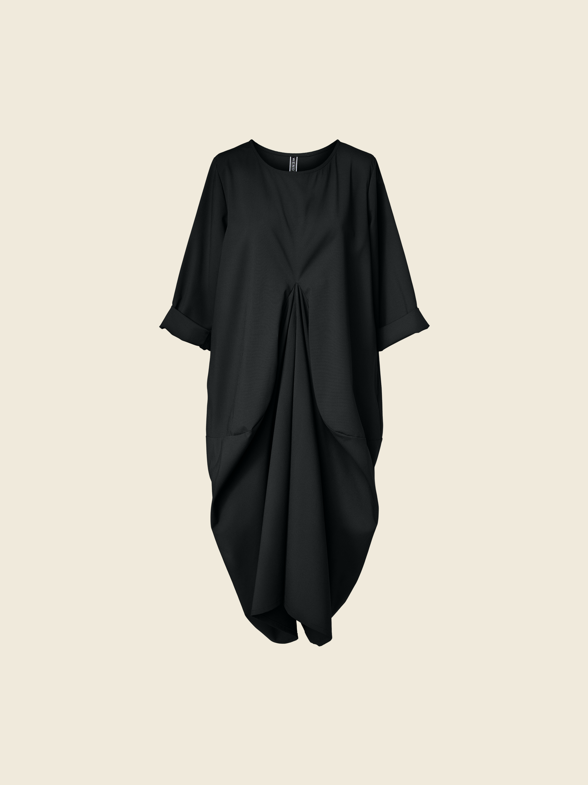 DRESS WITH PLEAT BLACK