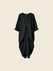 DRESS WITH PLEAT BLACK