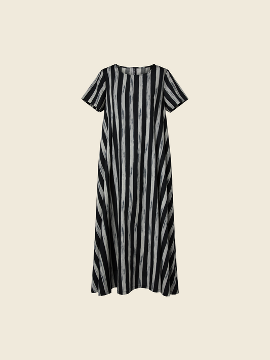 VERTICAL STRIPED FABRIC DRESS