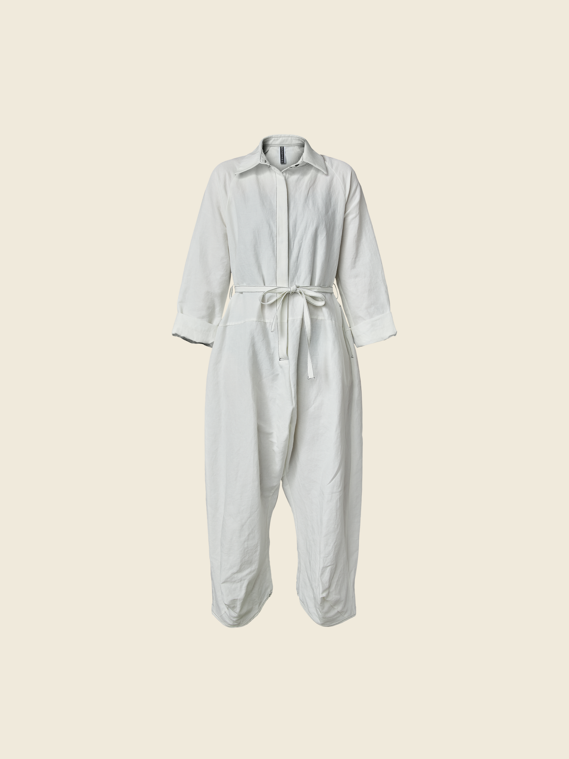 棉麻混纺连体裤