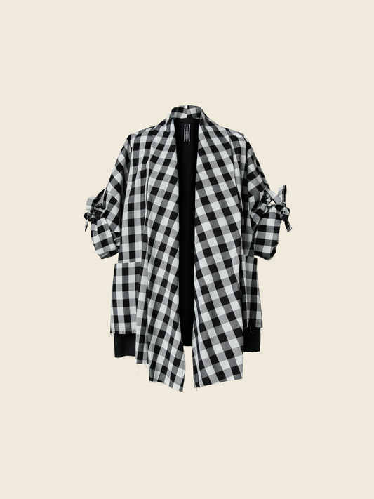 KIMONO IN CHECKED FABRIC