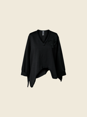AW26 DESTRUCTURED SWEATSHIRT WITH FLOWER